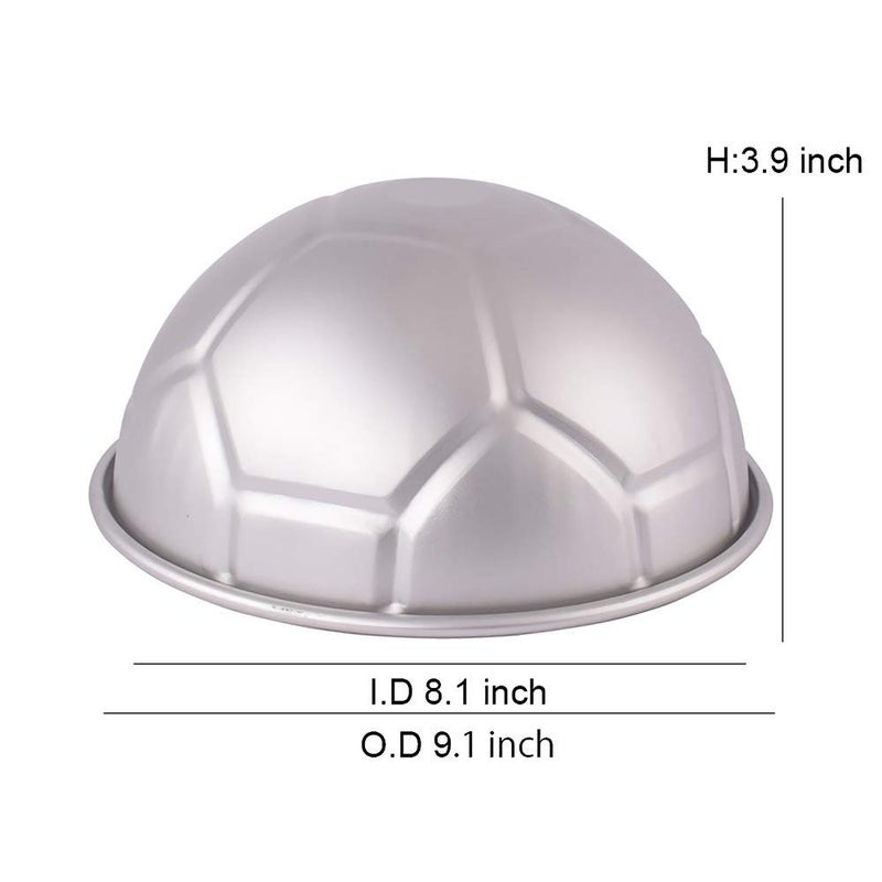 HiParty 9 Inch 3D Full-size Soccer Ball Aluminum Baking Pan with 4Pcs Hexagon Pentagon Cookie Cutter, Football Shape Metal Cake Pan Mold Boy's Birthday Sports Party Cake Bakeware Supplies - Image 2